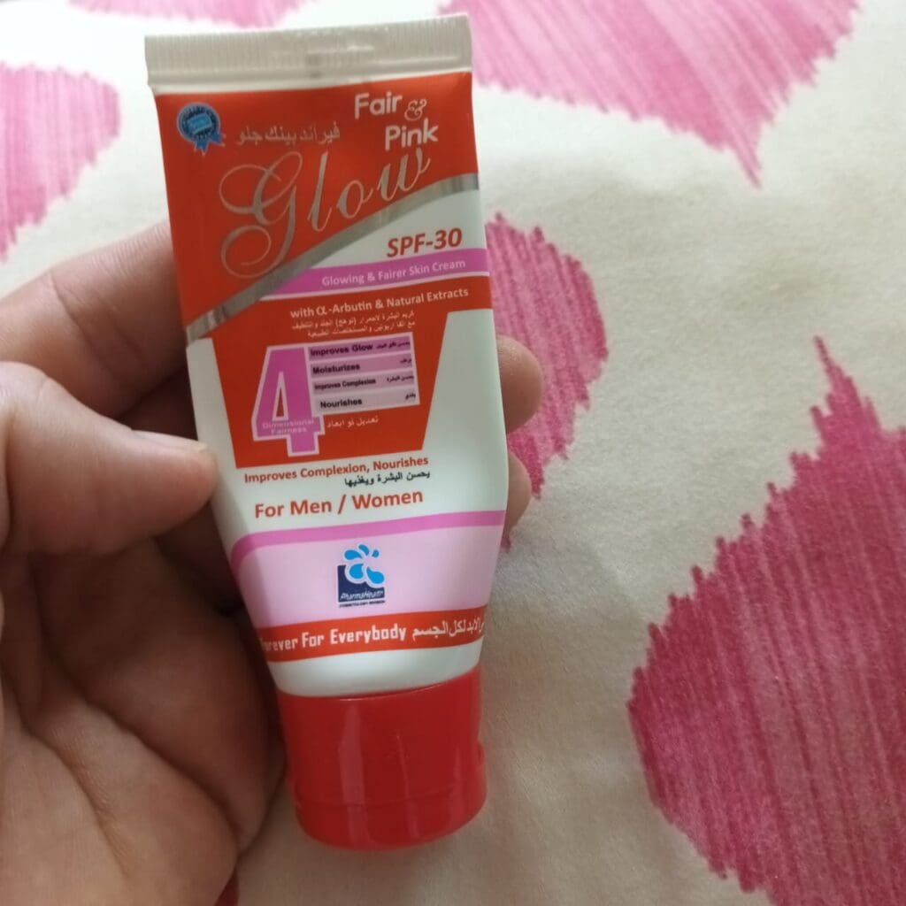 fair & pink cream in hand. review