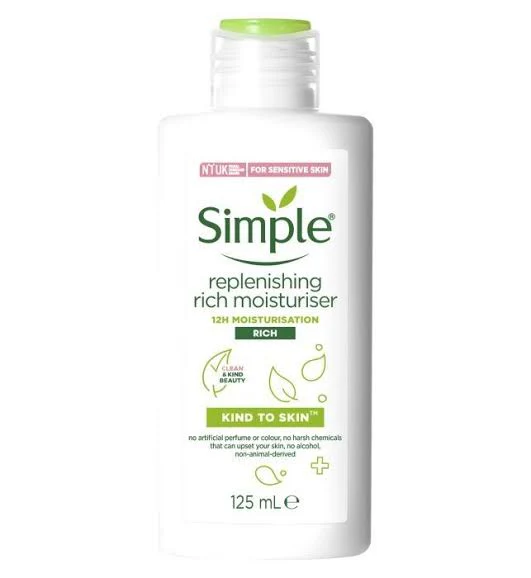 simple kind to skin replenishing moisturizer