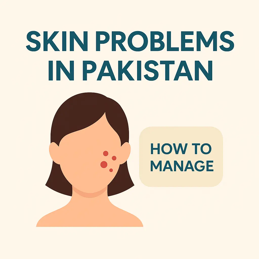 Skincare awareness image about common skin concerns in Pakistan